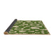 Thickness of Patterned Ginger Brown Green Rug, pat281brn