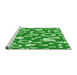 Sideview of Machine Washable Transitional Green Rug, wshpat281grn