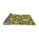 Thickness of Patterned Ginger Brown Green Rug, pat281org