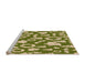 Sideview of Machine Washable Transitional Ginger Brown Green Rug, wshpat281org