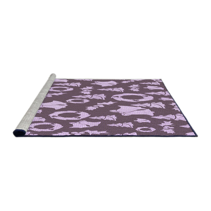 Sideview of Machine Washable Transitional Purple Rug, wshpat281pur