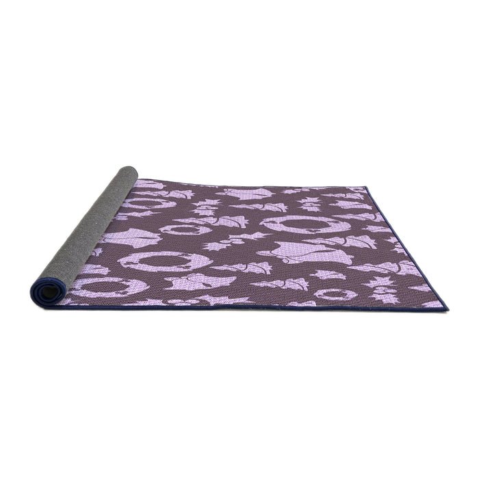Thickness of Patterned Purple Rug, pat281pur