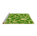 Sideview of Machine Washable Transitional Yellow Green Rug, wshpat281yw