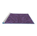 Sideview of Machine Washable Transitional Plum Purple Rug, wshpat2810blu