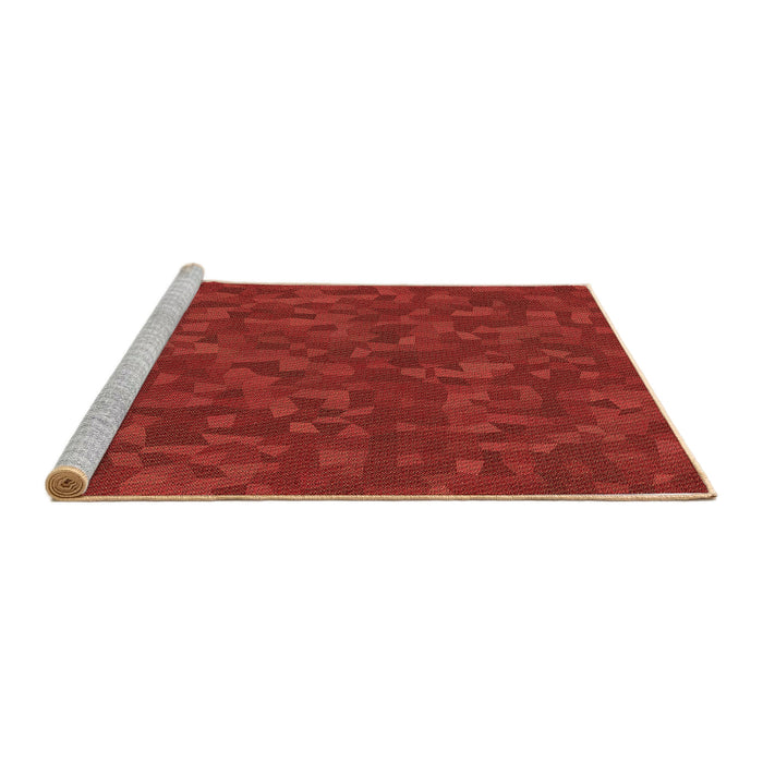 Sideview of Machine Washable Transitional Red Rug, wshpat2810brn