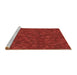 Sideview of Machine Washable Transitional Red Rug, wshpat2810brn