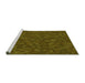 Sideview of Machine Washable Transitional Dark Yellow Green Rug, wshpat2810grn