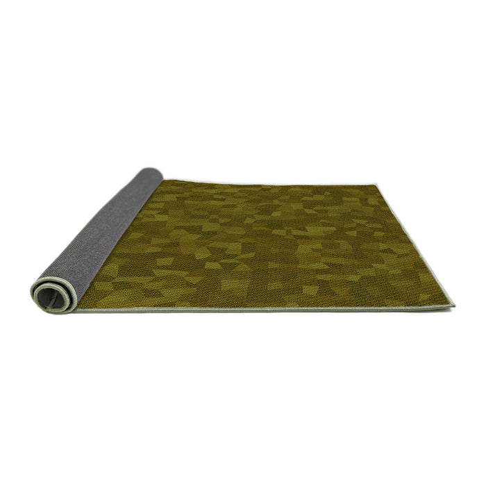 Thickness of Patterned Dark Yellow Green Rug, pat2810grn