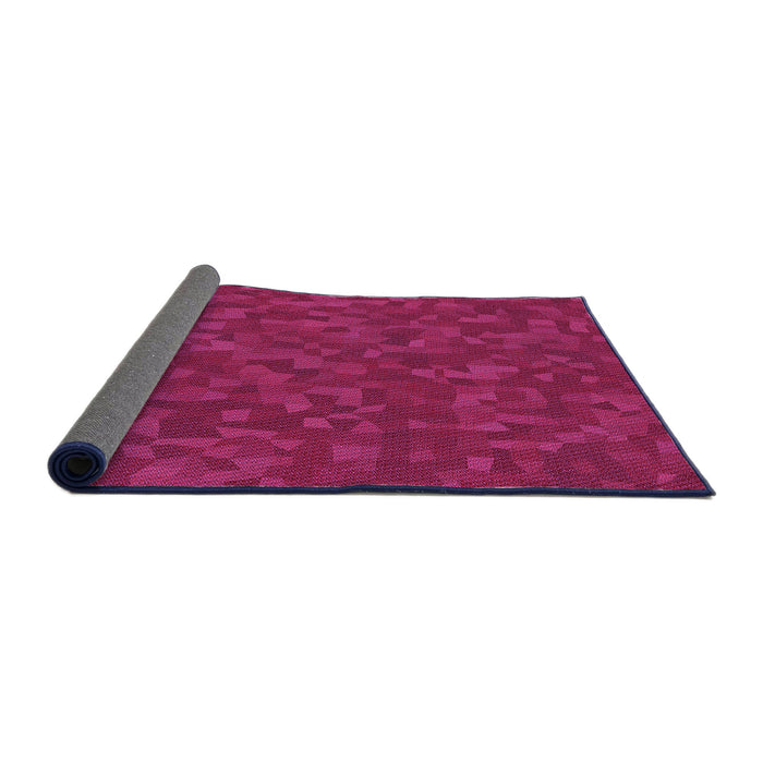 Thickness of Patterned Crimson Red Rug, pat2810pur