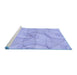 Sideview of Machine Washable Transitional Light Slate Blue Rug, wshpat2811blu