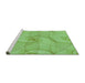 Sideview of Machine Washable Transitional Jade Green Rug, wshpat2811grn