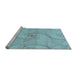 Sideview of Machine Washable Transitional Koi Blue Rug, wshpat2811lblu