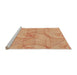 Sideview of Machine Washable Transitional Bright Orange Rug, wshpat2811org