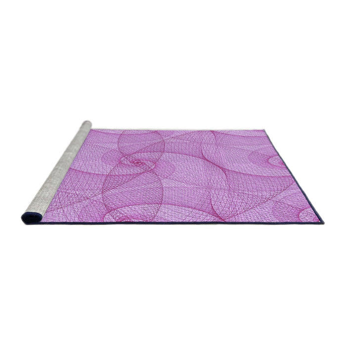 Sideview of Machine Washable Transitional Blossom Pink Rug, wshpat2811pur