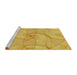 Sideview of Machine Washable Transitional Bright Gold Yellow Rug, wshpat2811yw