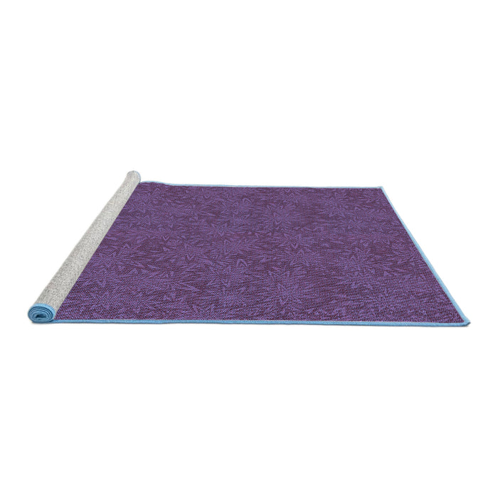 Sideview of Machine Washable Transitional Purple Rug, wshpat2812blu