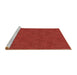 Sideview of Machine Washable Transitional Red Rug, wshpat2812brn