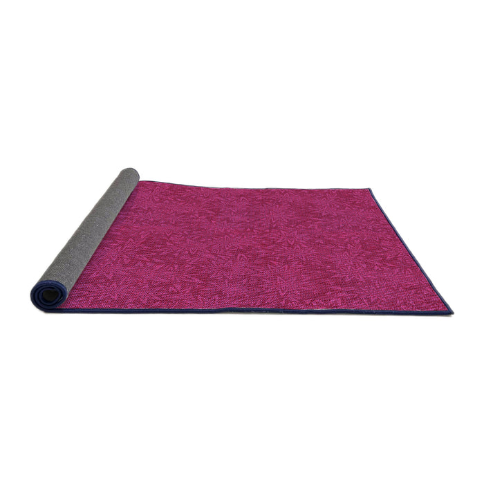 Thickness of Patterned Crimson Red Rug, pat2812pur