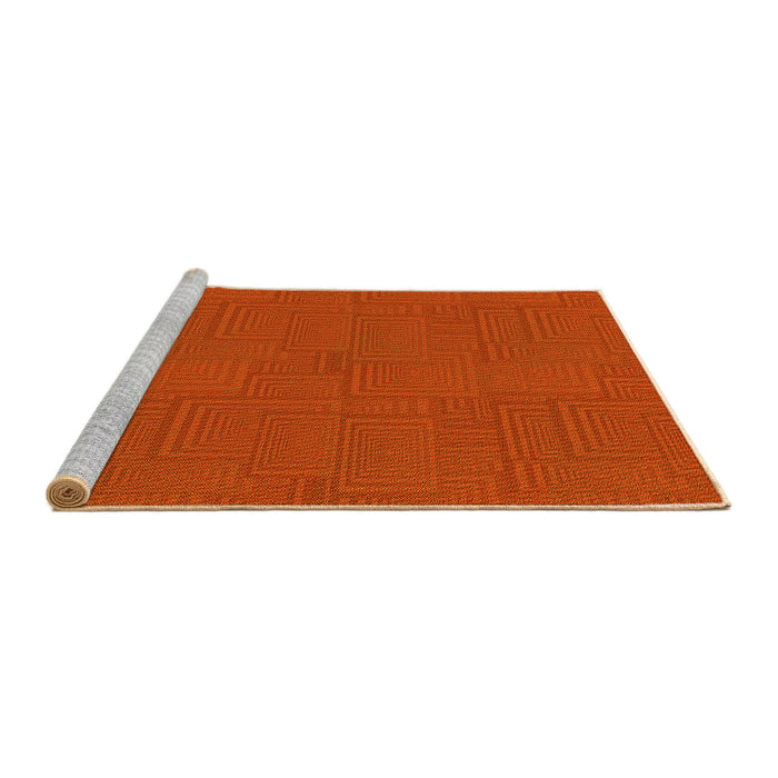 Sideview of Machine Washable Transitional Orange Red Orange Rug, wshpat2813yw
