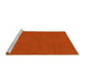 Sideview of Machine Washable Transitional Orange Red Orange Rug, wshpat2813yw