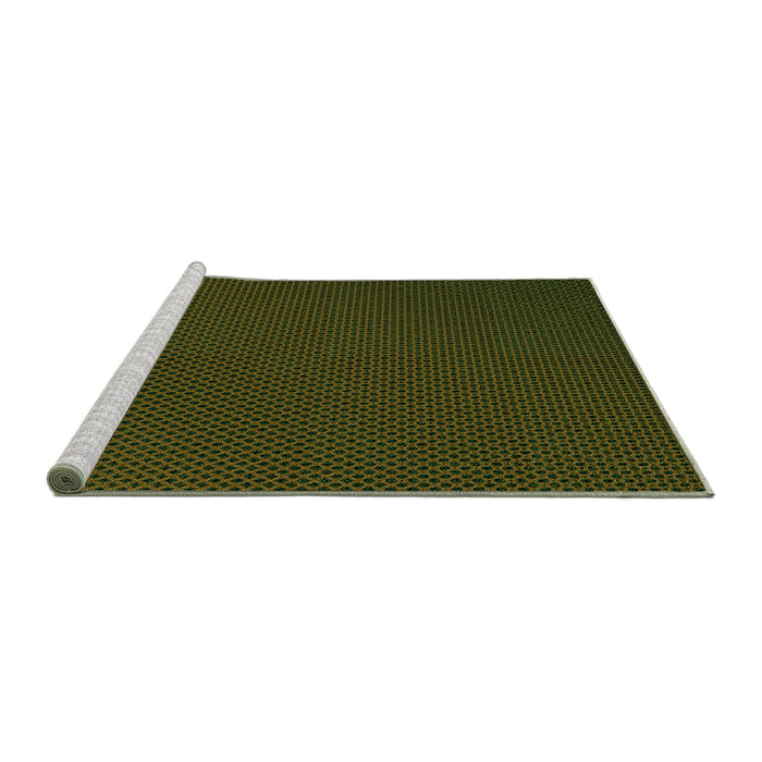 Sideview of Machine Washable Transitional Olive Green Rug, wshpat2814grn