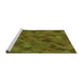 Sideview of Machine Washable Transitional Dark Bronze Brown Rug, wshpat2815grn