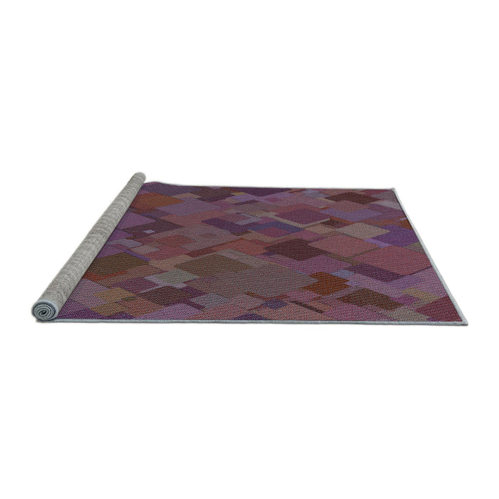 Sideview of Machine Washable Transitional French Lilac Purple Rug, wshpat2815lblu