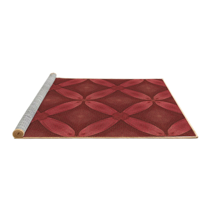 Sideview of Machine Washable Transitional Red Rug, wshpat2816brn