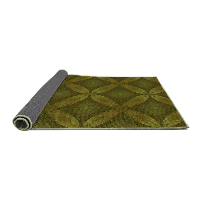 Thickness of Patterned Olive Green Rug, pat2816grn