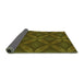 Thickness of Patterned Olive Green Rug, pat2816grn