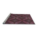 Sideview of Machine Washable Transitional Mauve Taupe Purple Rug, wshpat2816lblu