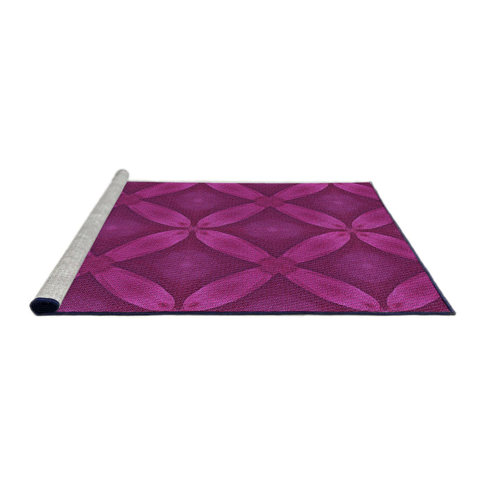 Sideview of Machine Washable Transitional Neon Pink Rug, wshpat2816pur