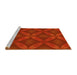 Sideview of Machine Washable Transitional Scarlet Red Rug, wshpat2816yw