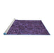 Sideview of Machine Washable Transitional Plum Purple Rug, wshpat2817blu