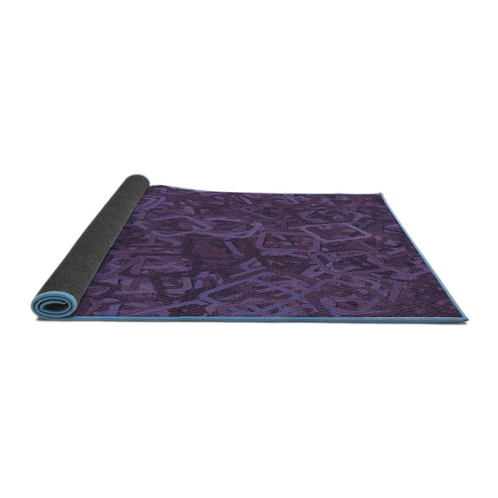 Thickness of Patterned Plum Purple Rug, pat2817blu