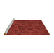 Sideview of Machine Washable Transitional Red Rug, wshpat2817brn