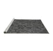 Sideview of Machine Washable Transitional Platinum Gray Rug, wshpat2817gry