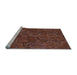 Sideview of Machine Washable Transitional Sienna Brown Rug, wshpat2817lblu