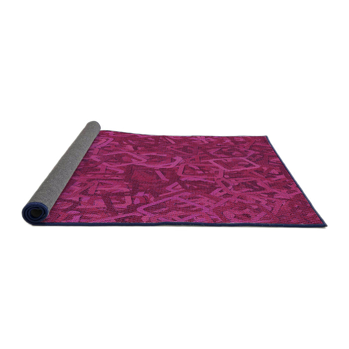Thickness of Patterned Deep Pink Rug, pat2817pur