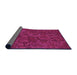 Thickness of Patterned Deep Pink Rug, pat2817pur
