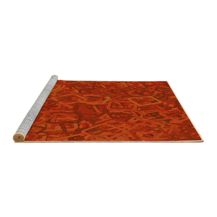 Sideview of Machine Washable Transitional Scarlet Red Rug, wshpat2817yw