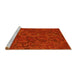 Sideview of Machine Washable Transitional Scarlet Red Rug, wshpat2817yw