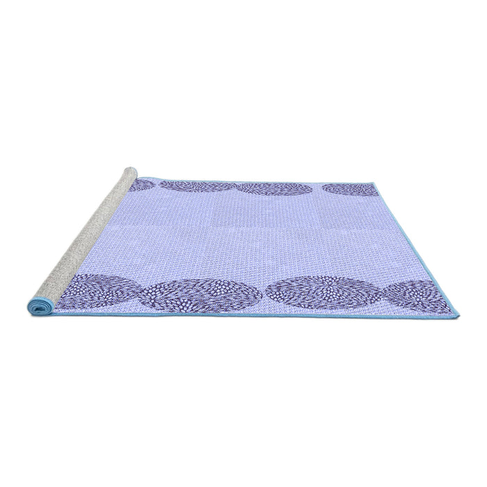 Sideview of Machine Washable Transitional Blue Rug, wshpat2818blu