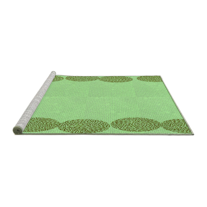 Sideview of Machine Washable Transitional Pastel Green Rug, wshpat2818grn