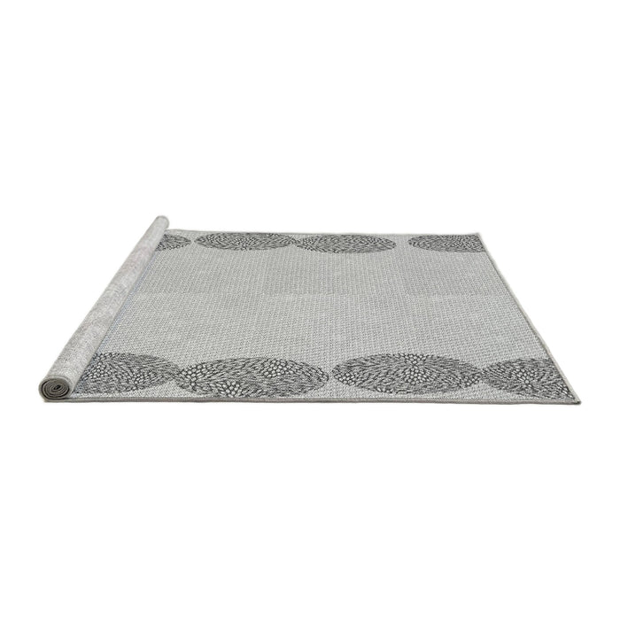 Sideview of Machine Washable Transitional Platinum Gray Rug, wshpat2818gry