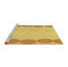 Sideview of Machine Washable Transitional Bold Yellow Rug, wshpat2818yw