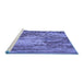 Sideview of Machine Washable Transitional Sky Blue Rug, wshpat2819blu