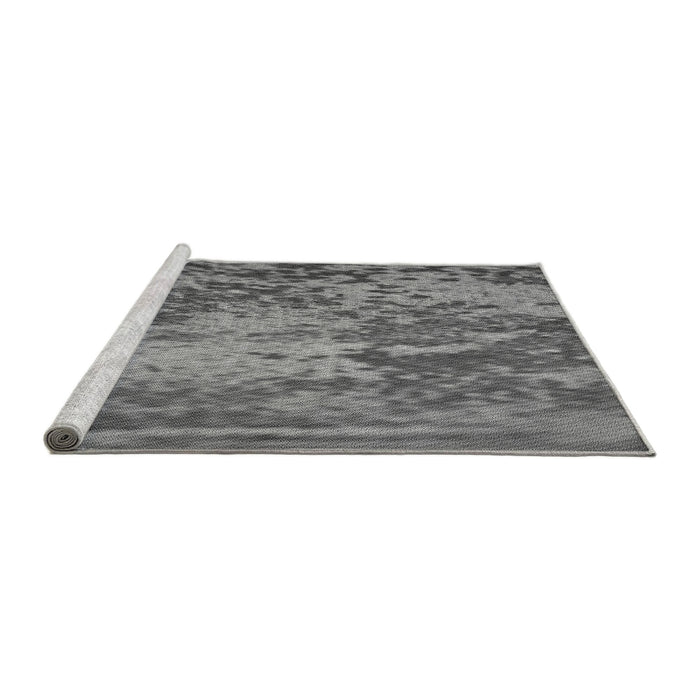 Sideview of Machine Washable Transitional Grey Gray Rug, wshpat2819gry