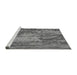 Sideview of Machine Washable Transitional Grey Gray Rug, wshpat2819gry