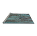 Sideview of Machine Washable Transitional Grey Gray Rug, wshpat2819lblu